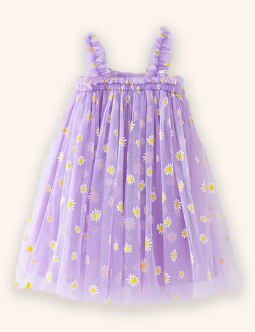 Rochie de tul dulce brodată cu flori